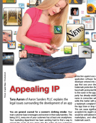 Tara's Article, "Appealing IP: Legal Issues Surrounding the Development of an App" is out in InForma's February Issue of IP Magazine