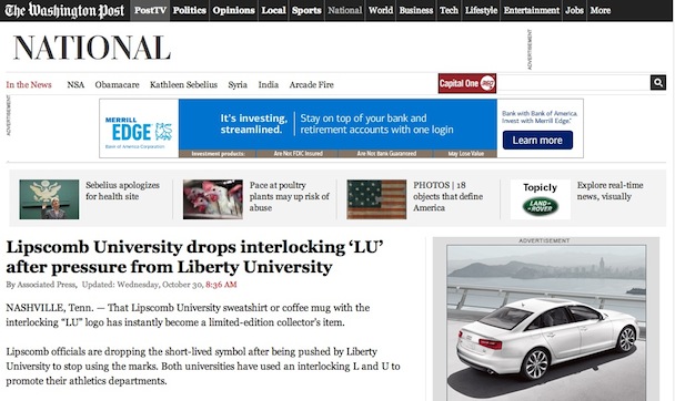 Liberty University vs. Lipscomb University Trademark Dispute - www.washingtonpost.com