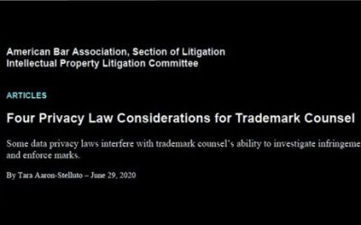 “Four Privacy Law Considerations for Trademark Counsel”